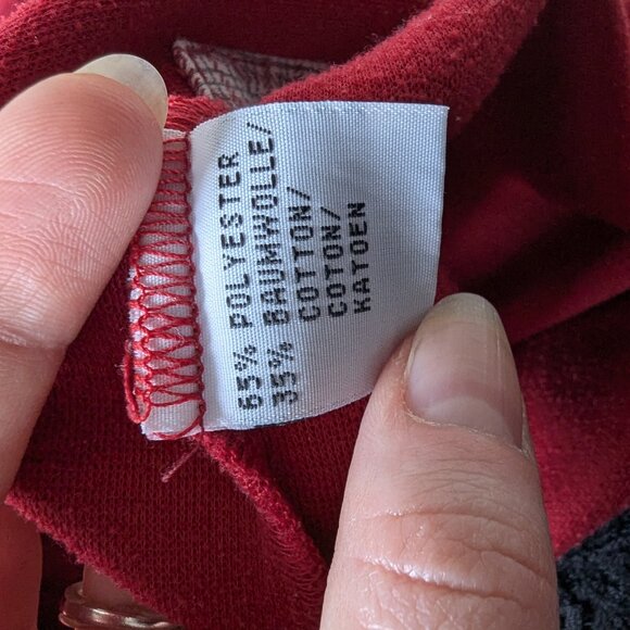 Vintage Red Birkhahn Long-sleeved top with floral embroidery, Size L - Picture 8 of 8